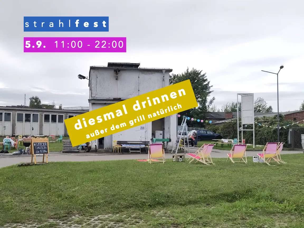 SAMSTAG 05.09. 13-15 Uhr · strahlfest · nicht Sonntag!