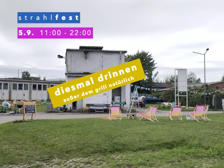 SAMSTAG 05.09. 13-15 Uhr · strahlfest · nicht Sonntag!